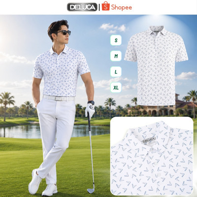 Áo Polo Golf Nam Deluca HM45 Chính Hãng Họa Tiết Cao Cấp Cổ Áo Sơ Mi Co Giãn Thoáng Mát Thời Trang Nam