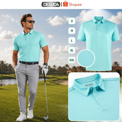 Áo Polo Golf Nam Deluca HM61 Họa Tiết Màu Xanh – Áo Polo Nam Thể Thao Cao Cấp, Co Giãn Thoáng Mát Chính Hãng