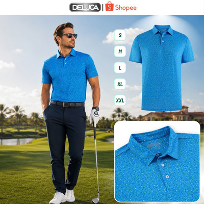 Áo Polo Golf Nam DELUCA HM64 Họa Tiết Hoa Dâm Bụt – Áo Polo Thể Thao Cao Cấp Thấm Hút Mồ Hôi Chính Hãng