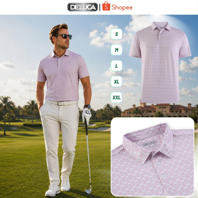 Áo Polo Golf Nam Deluca HM69 Chính Hãng Họa Tiết Cao Cấp Co Giãn Thoáng Mát Áo Thể Thao Nam