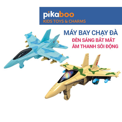 Đồ chơi máy bay chạy đà có đèn cao cấp Pikaboo chất liệu an toàn thiết kế đẹp mắt đa dạng