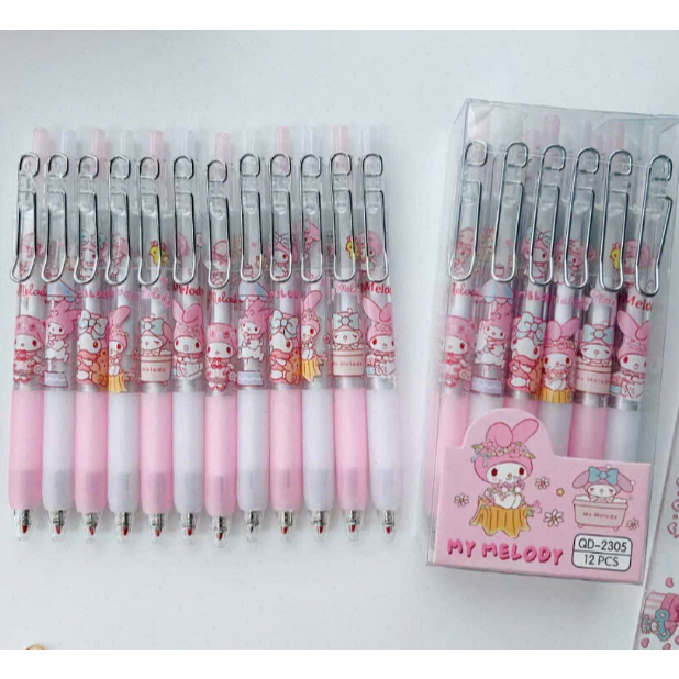 [Tặng Sticker] Bút Gel Đen Bấm My Melody Dễ Thương | Đồ Dùng Học Tập Giá Học Sinh