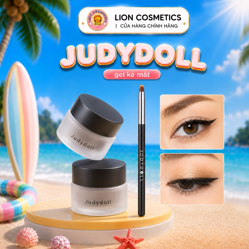 [JudyDoll] Gel Kẻ Mắt JudyDoll Eyeliner Kèm Cọ Nét Mảnh Lâu Trôi