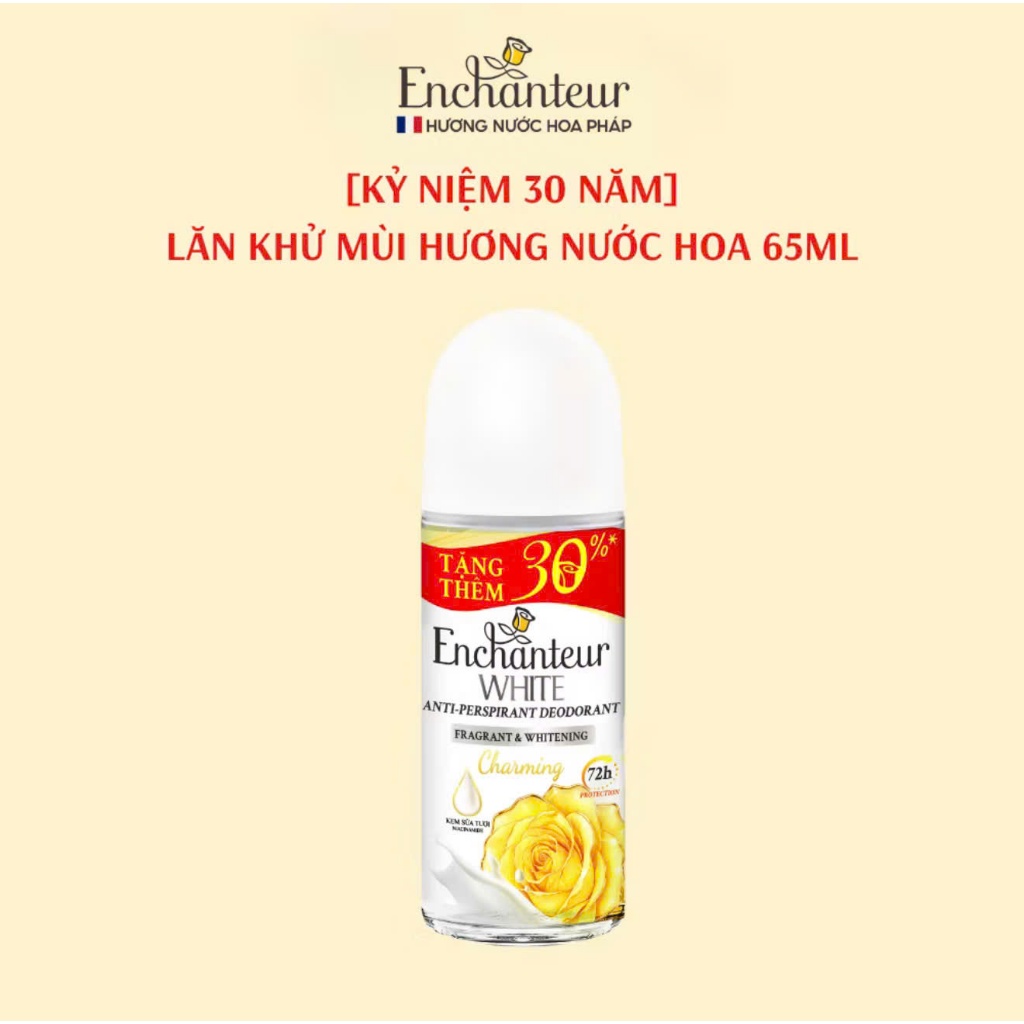 [HÀNG QUAY UNBOX, KHÔNG TEST LÊN NÁCH] ￼Lăn Khử Mùi Nữ Enchanteur Charming 65ml