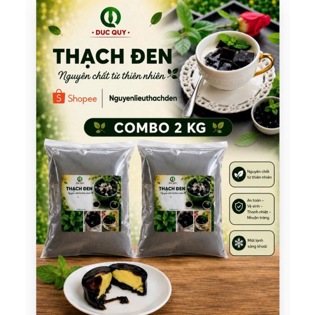 [combo 2kg] bột thạch đen "bột sương sáo" hàng xuất khẩu