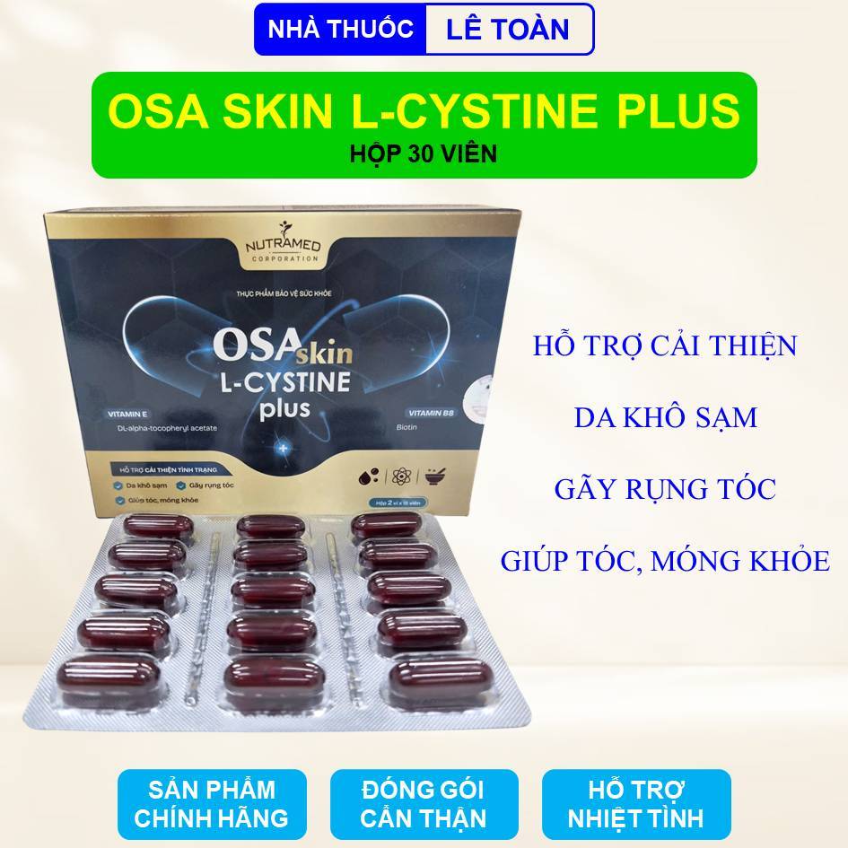 Viên uống chăm sóc da tóc móng Osa Skin L-cystine Plus hộp 30 viên