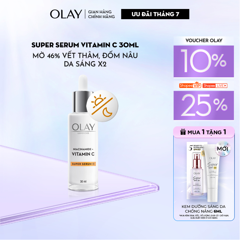 Super Serum OLAY LUMINOUS NIACINAMIDE + VITAMIN C Mờ Vết Thâm, Đốm Nâu, Dưỡng Sáng Da 30ML