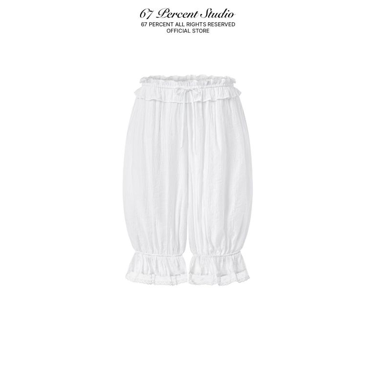 Quần Bí Dáng Lửng Phối Ren 67PERCENT/67% - MOURNING PANTS