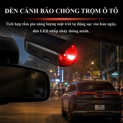 Đèn LED cảnh báo ô tô MYT đèn năng lượng mặt trời cảm biến ánh sáng hoạt động vào ban đêm lắp đặt ẩn nhỏ gọn tiện dụng