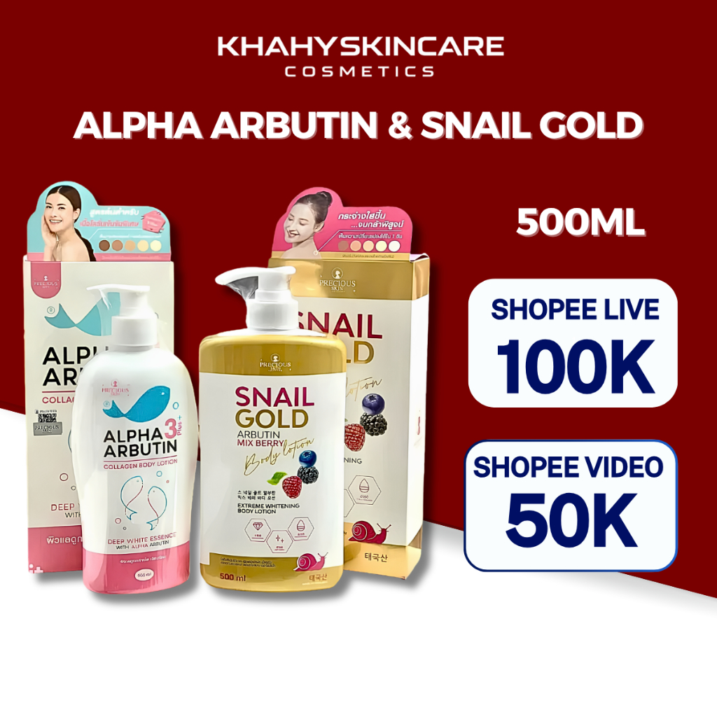 Sữa Dưỡng Thể Trắng Da Alpha/Snail Gold  Arbutin Collagen Lotion 3+ Plus Dưỡng Trắng Mềm Mại Thái La