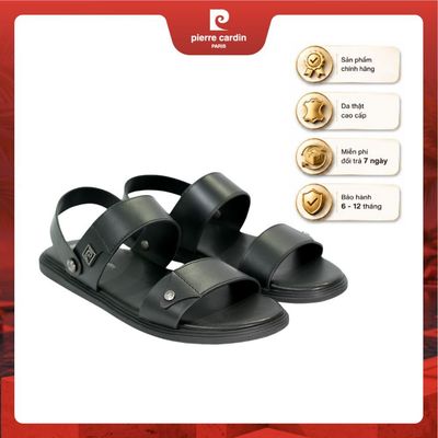 [New] Sandal nam Pierre Cardin thiết kế 2 quai ngang sang trọng, chất liệu da cao cấp, đế cao su chống trượt - mã 167