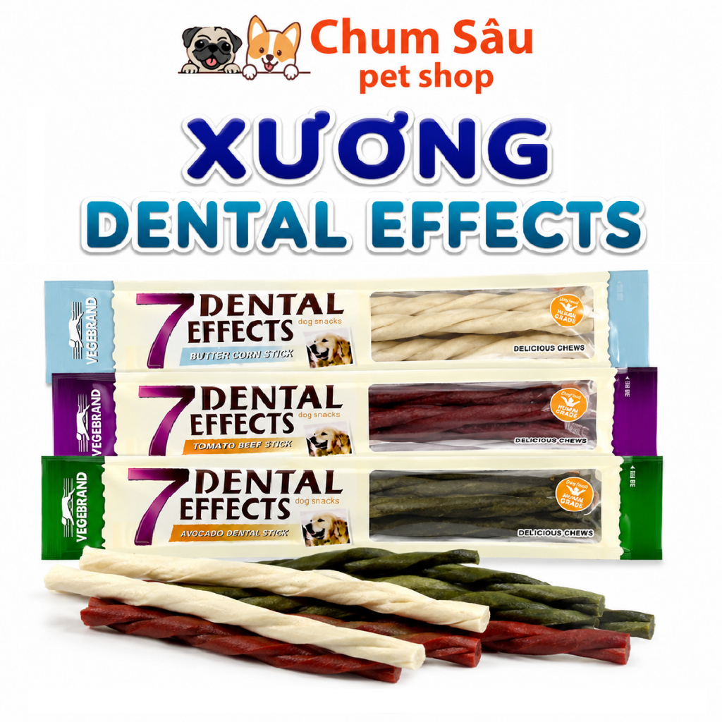 Xương gặm canxi cho chó mèo DENTAL Effects 7 - Xương mài làm sạch răng chó