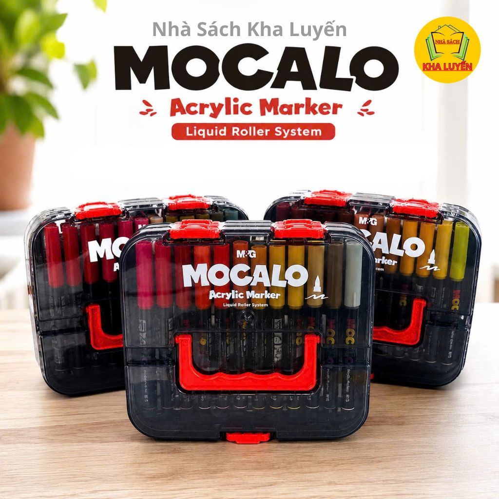 Hộp 36/48/60 Màu M&G Acrylic Marker Mocalo, Đầu Bút Brush Tip (Đầu Nhọn Mềm) Dùng Được Trên Nhiều Ch