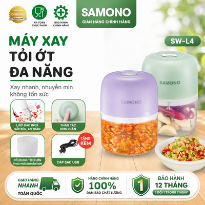 Máy Xay Tỏi Ớt Cầm Tay Mini Sạc Điện Samono SW-L4, Xay Ớt Hành Tỏi Siêu Tiện Lợi (BH 1 năm)