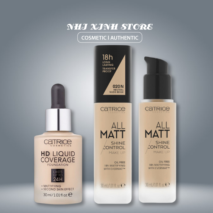KEM NỀN CATRICE ALL MATT PLUS VÀ CATRICE HD 24H