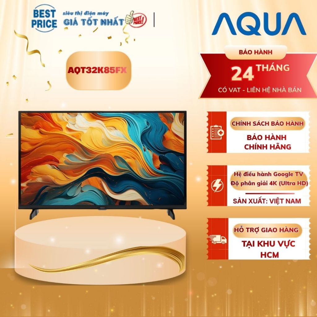 AQT32K85FX Google Tivi Aqua – 32 inch, HD, Google TV, Dolby Digital AQT32K85FX