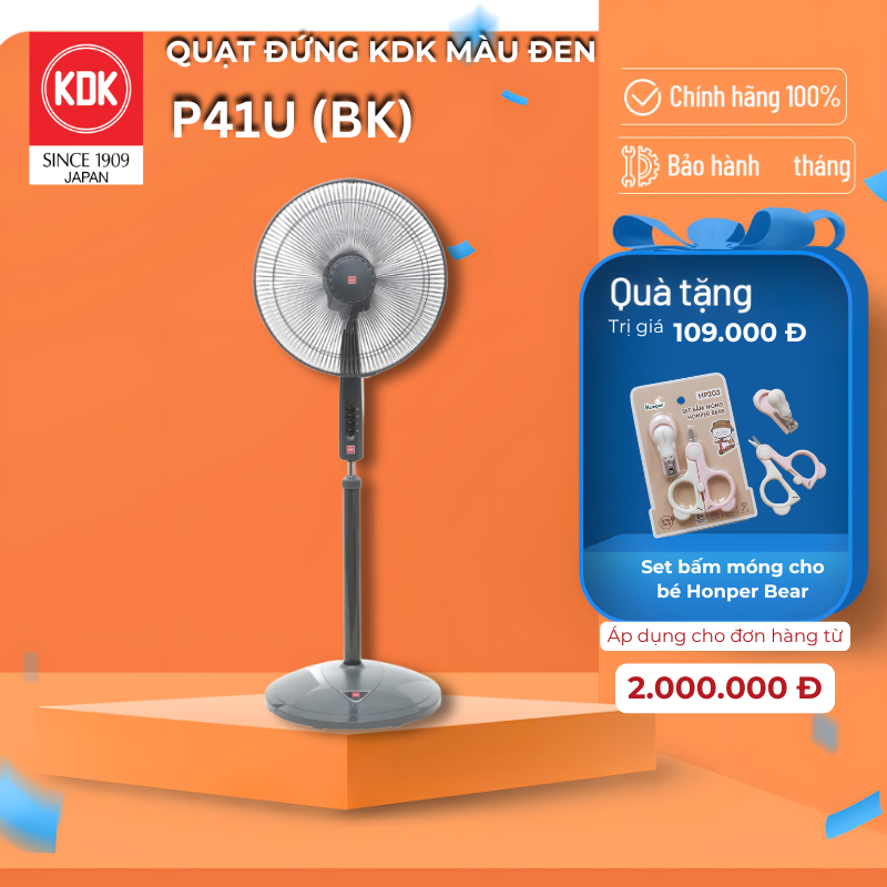 Quạt Nhật đứng KDK P41U (BK)  màu Đen - Bảo Hành Chính Hãng 2 Năm