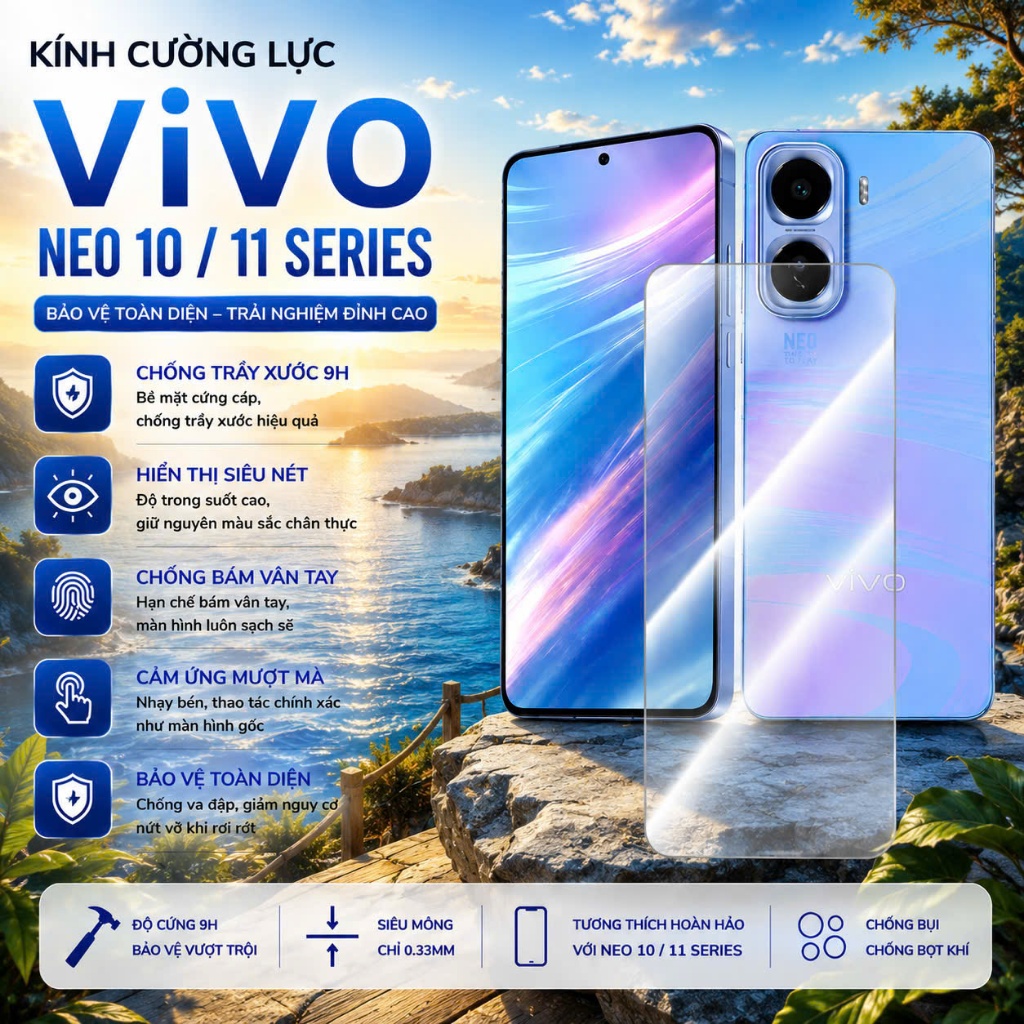 Kính Cường Lực Vivo iQOO Neo 10/ Neo 10 Pro/ Neo 10 Pro+/ Neo 11/ NEO 11 PRO iQOO Neo9/ Neo9 PRO/ Ne