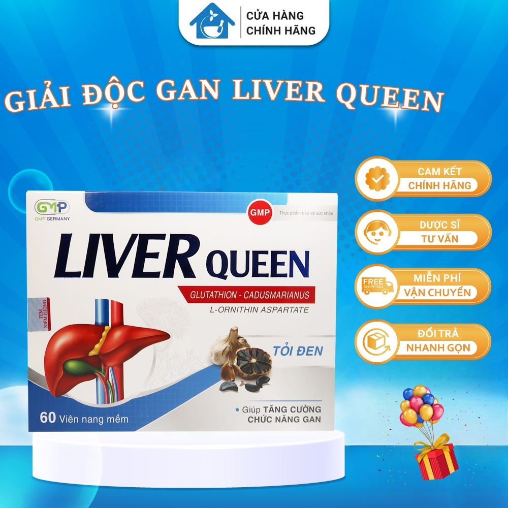 Viên uống giải độc gan Liver Queen (hộp 60 viên) hỗ trợ tăng cường chức năng gan