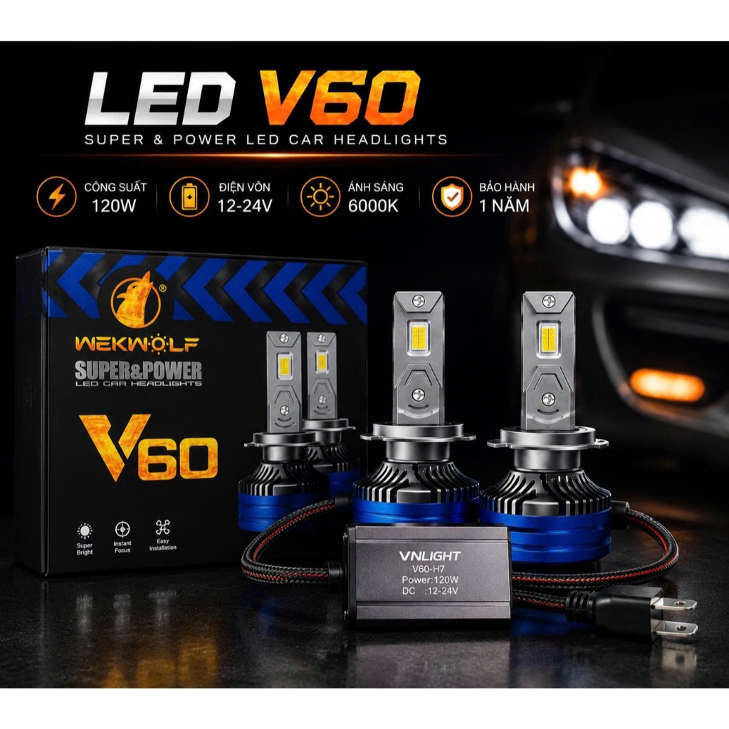 Đèn Led V60 (Hộp 2 đèn) VNLight