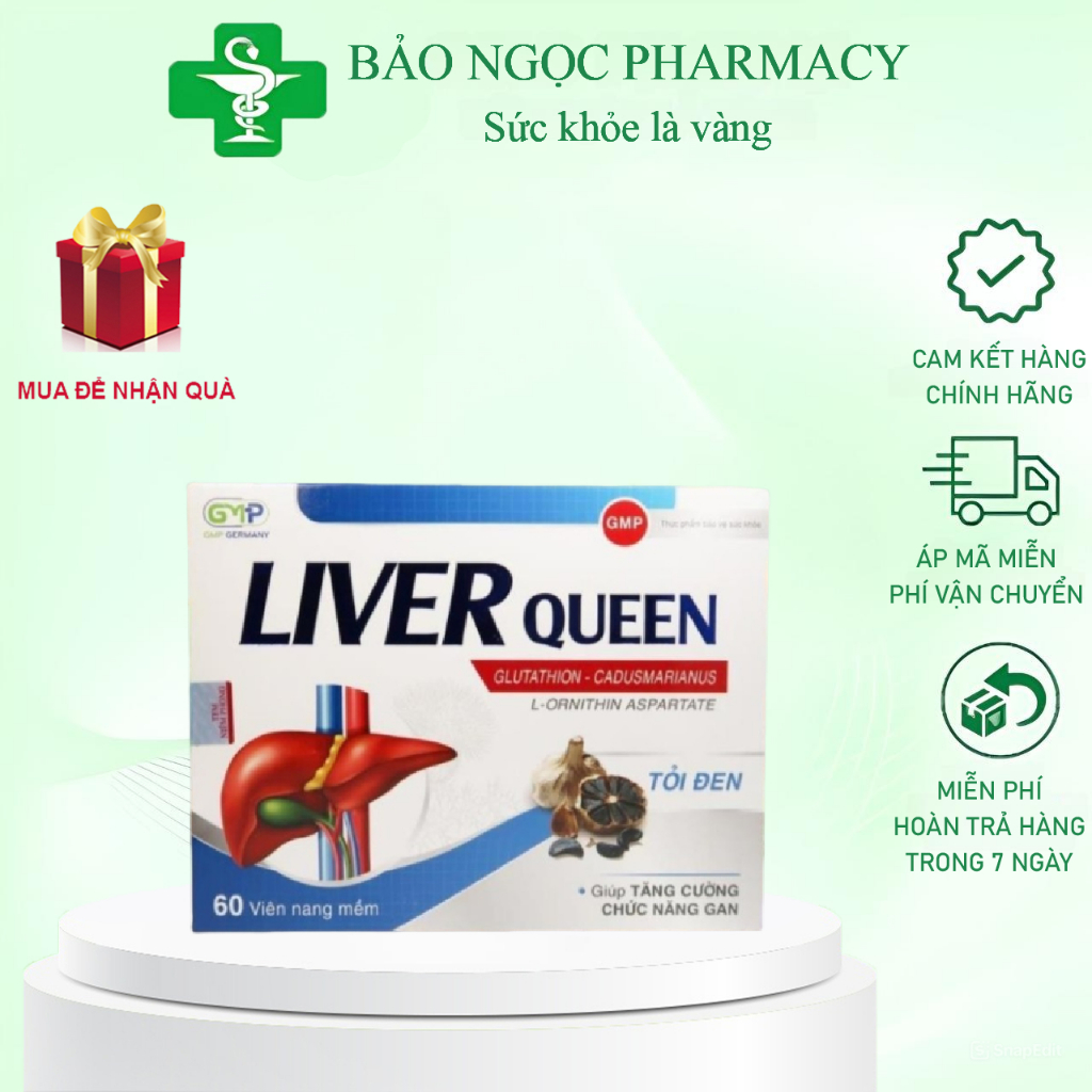 Viên uống giải độc gan Liver Queen (hộp 60 viên) hỗ trợ tăng cường chức năng gan