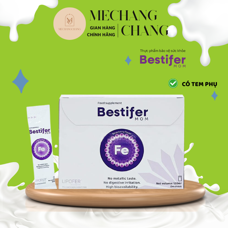 Bestifer Mom - Sắt Hướng Đích dạng viên và dạng bột Cho Mẹ Bầu, Sau Sinh Thiếu Sắt