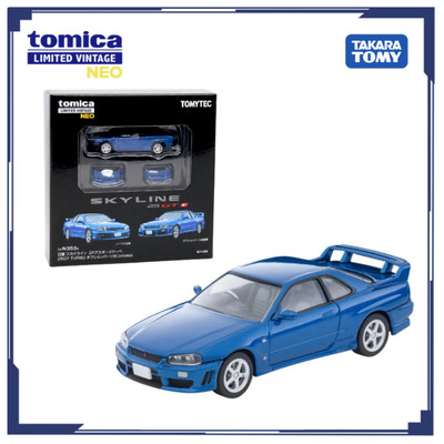 Mô hình xe TOMYTEC LV-353b 2000 Nissan Skyline 25GT-T with optional (Blue) 335306 Fullbox Chính hãng TakaraTomy