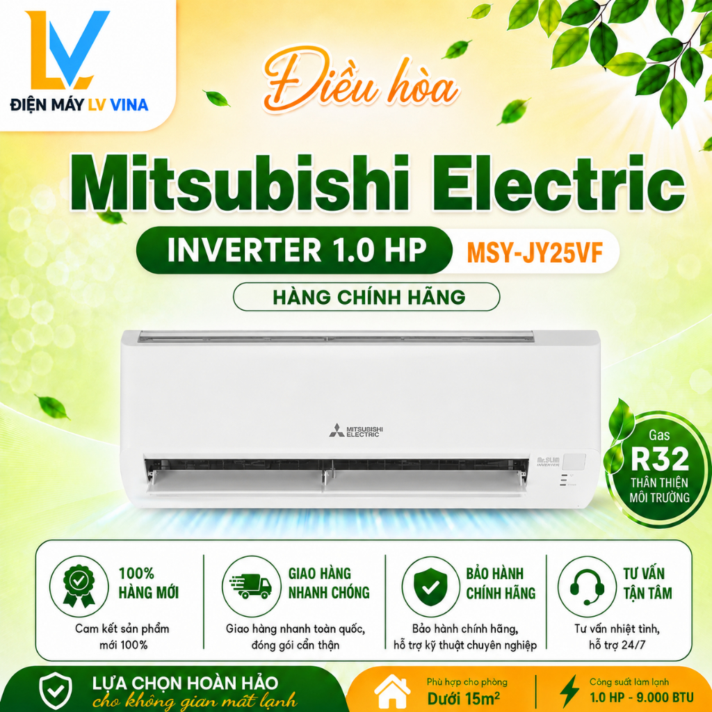 MSY-JY25VF | Điều hòa Mitsubishi Electric Inverter 1.0 HP MSY-JY25VF - Hàng chính hãng