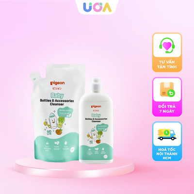 Nước rửa bình sữa và rau củ Pigeon gốc thực vật - 450ml/500ml