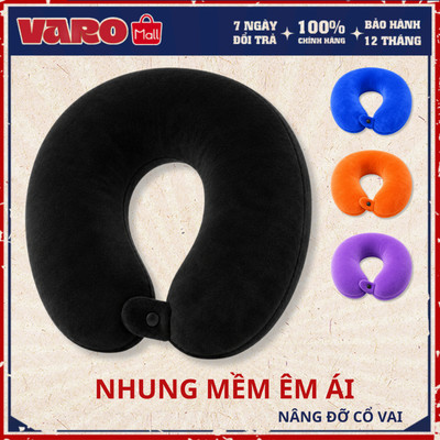 Gối Tựa Cổ Chữ U Vải Nhung Mềm Nâng Đỡ Cổ Vai Du Lịch Máy Bay Ô Tô Văn Phòng 2 Màu VARO Helmets