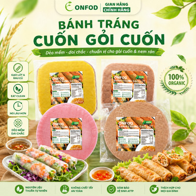 Bánh tráng cuốn gạo lứt rau củ ngũ sắc healthy ONFOD ăn kiêng giảm cân eat clean 500g