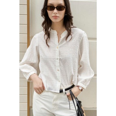 Áo blouse thiết kế dáng relax cổ tàu phối ren Mono Talk - MCS26S-T20011TK