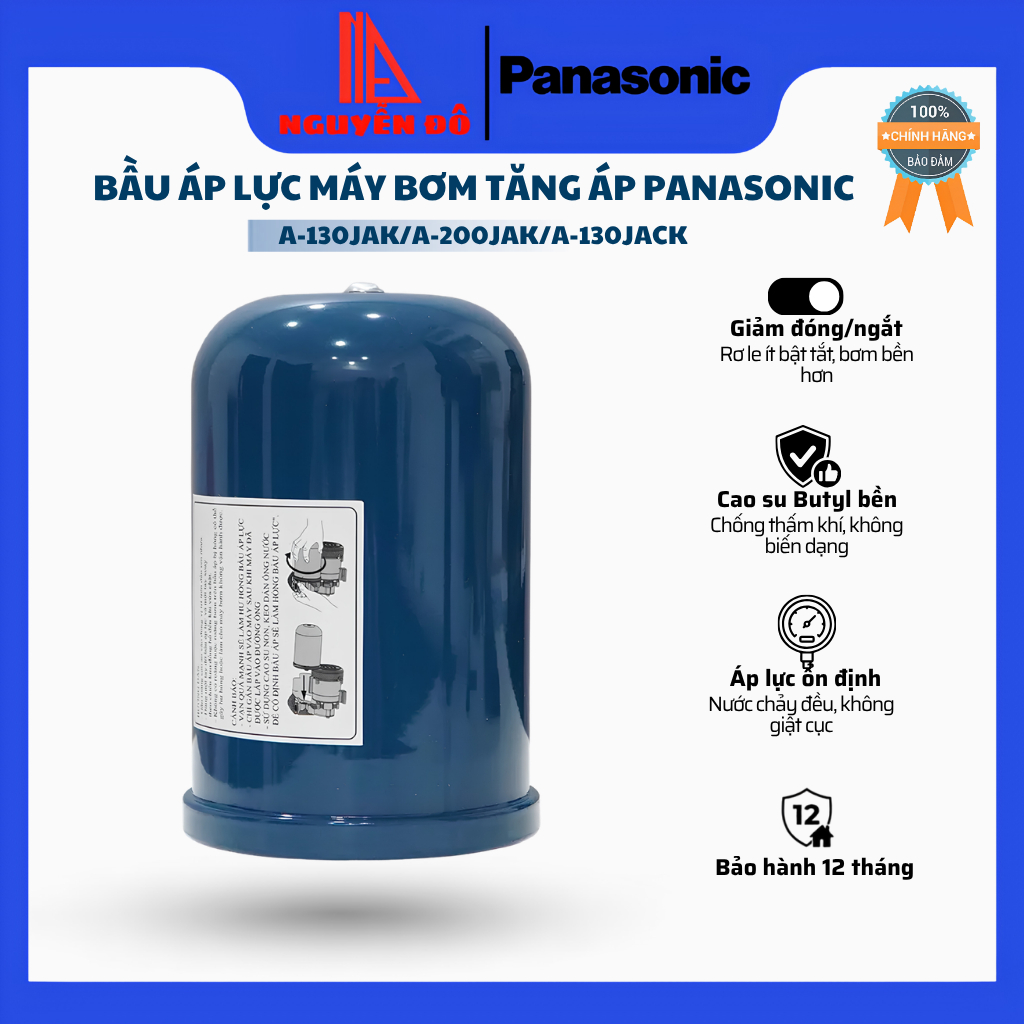 Bầu Áp Lực Máy Bơm Tăng Áp Panasonic Chính Hãng - Dùng Cho A-130JAK, A-200JAK