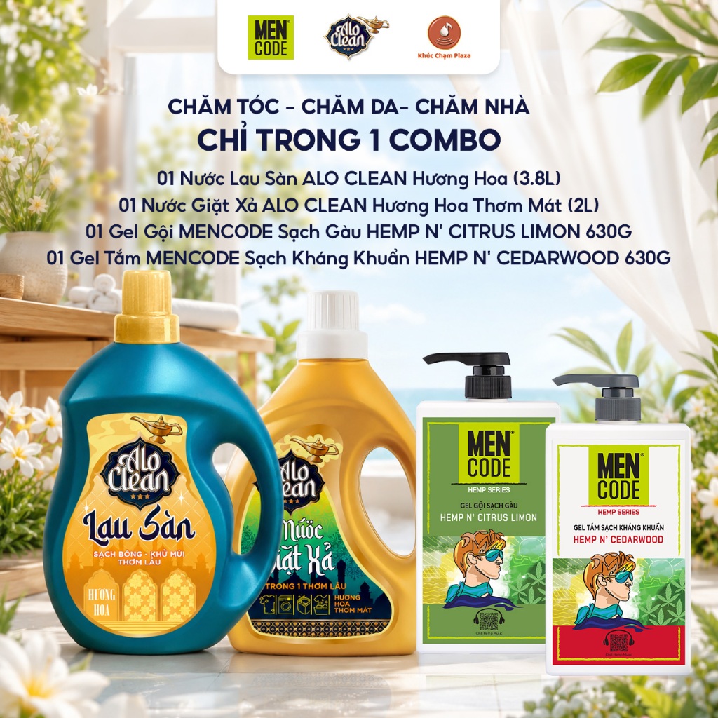 [COMBO TIẾT KIỆM]  ALO CLEAN - MENCODE Tắm Gội - Chăm Sóc Nhà Cửa