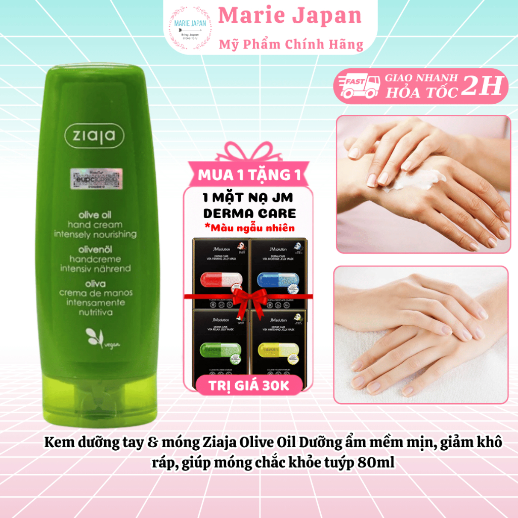 [MUA 1 TẶNG 1] Kem dưỡng tay & móng Ziaja Olive Oil Dưỡng ẩm mềm mịn, giảm khô ráp,móng chắc khỏe-TẶ