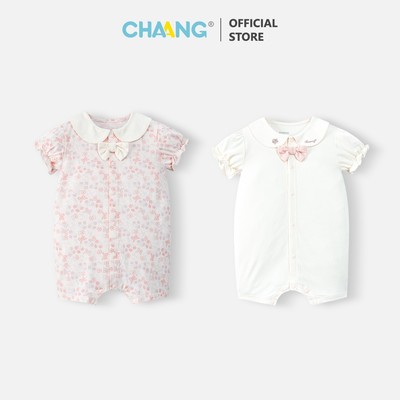 [CHAANG 0-12M] Body cộc cúc giữa nơ Wild cho bé gái