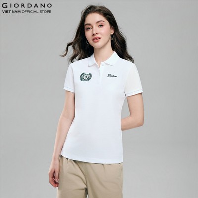 GIORDANO Áo Thun Nữ Có Cổ Ngắn Tay Horseback Club Polo 5316170
