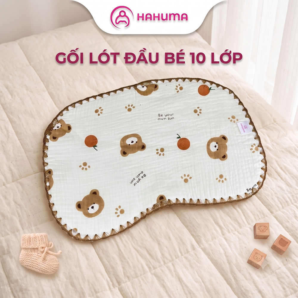Gối Lót Đầu Hahuma Cho Bé Sơ Sinh – Vải Xô Cao Cấp, Thoáng Khí & Thấm Hút Tốt