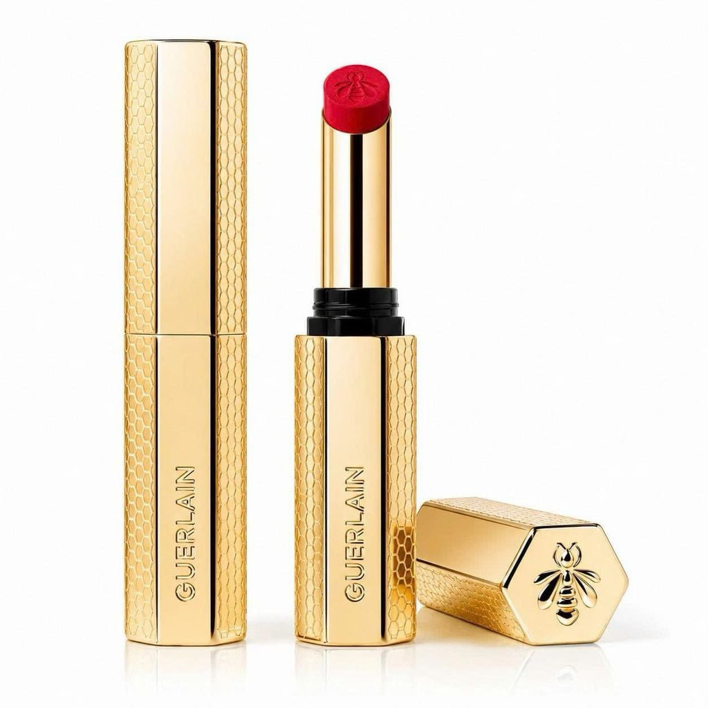 Son Lì Guerlain Kisskiss Honey Infused Intense Lipstick Petal Red Màu Đỏ Tươi