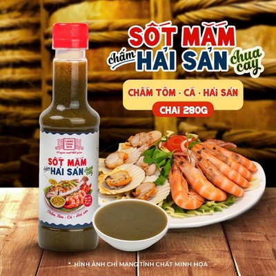 Sốt Mắm Chấm Hải Sản Chua Cay Làng Chài Xưa 280g Chấm tộm, cá hải sản rất ngon