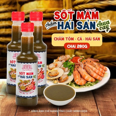 Combo 3 Chai Sốt Mắm Chấm Hải Sản Chua Cay Làng Chài Xưa 280g Chấm tộm, cá hải sản rất ngon