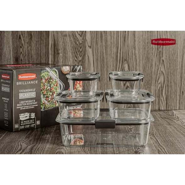 Sét hộp Tritan Rubbermaid Brilliance 10 món - Made in USA