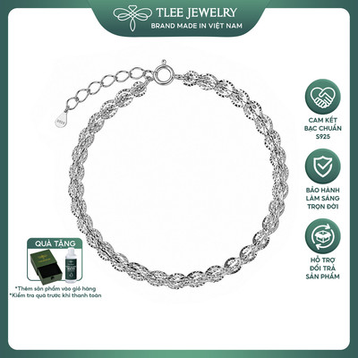 Lắc tay bạc nữ TLEE mẫu đuôi phụng mềm mại nữ tính TLEE JEWELRY LT0103