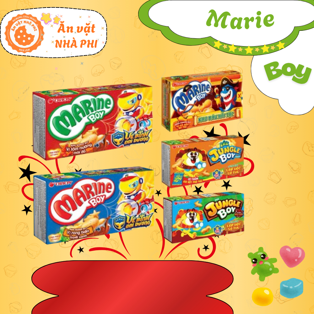 COMBO Bánh Cá Marine Boy Và Bánh Khủng Long Jungle Boy Đủ Vị