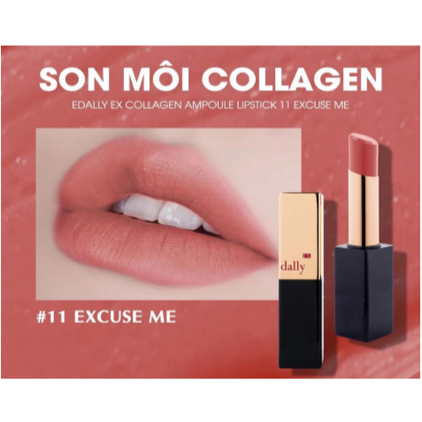 Son dưỡng ẩm, tăng độ đàn hồi và độ bóng mượt cho môi Edally EX Collagen Ampoule Lipstick