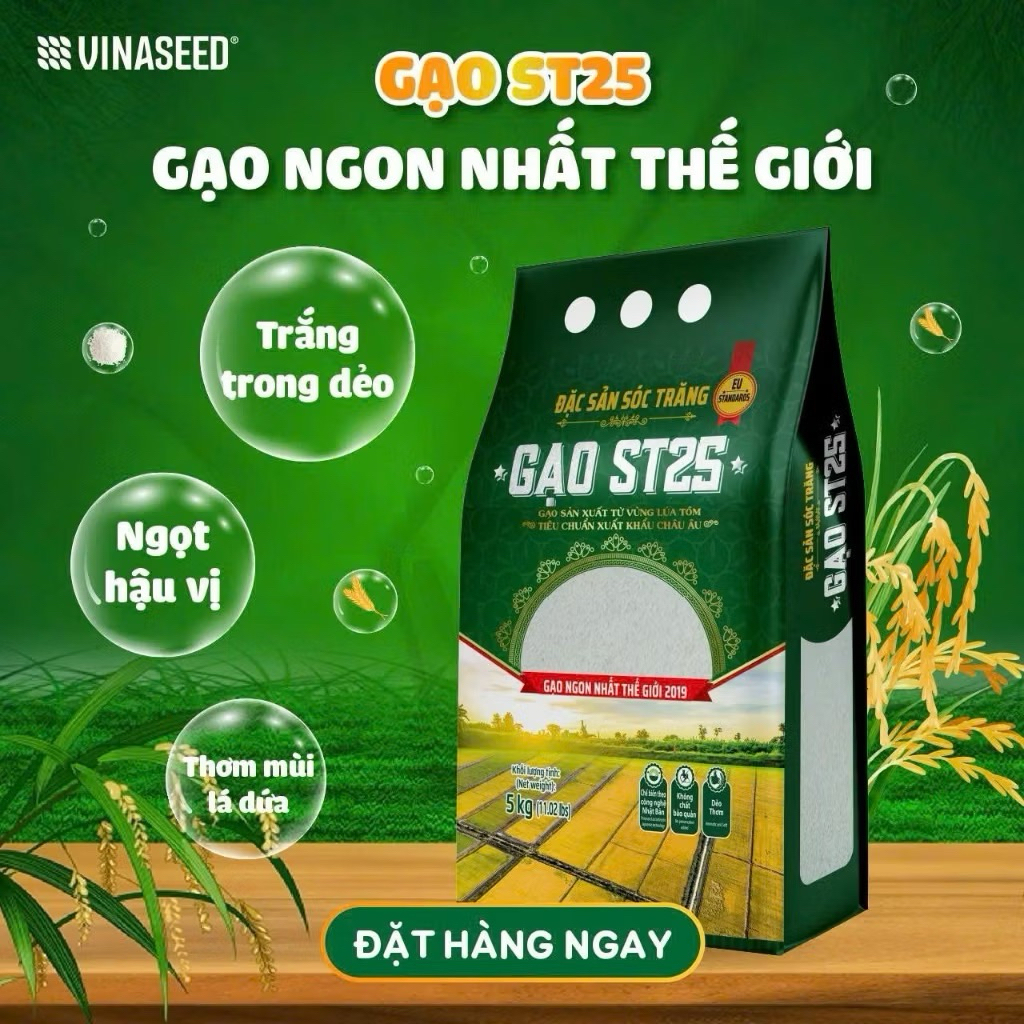 VINASEED Gạo ST25 gói 3kg