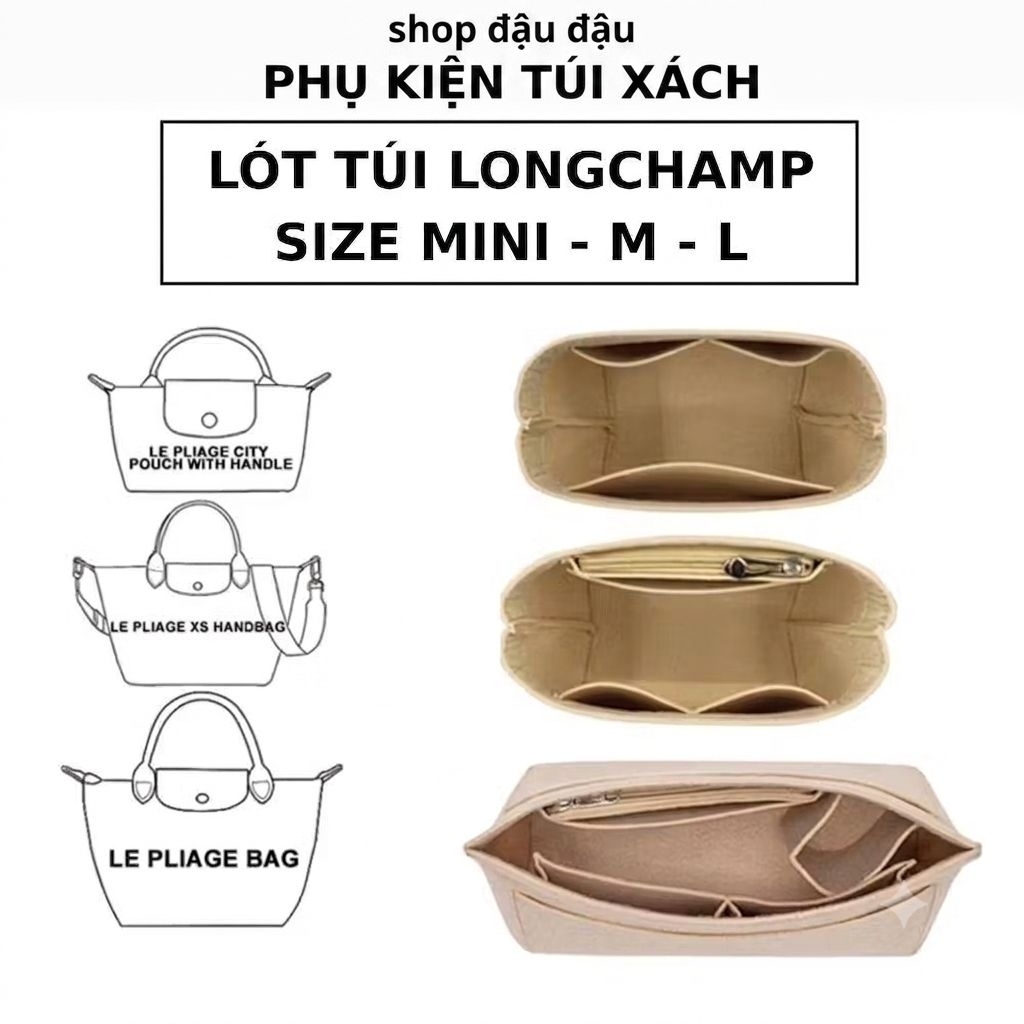 Lót túi dành cho Longchamp giữ form đựng đồ tiện lợi nhiều ngăn phụ kiện túi