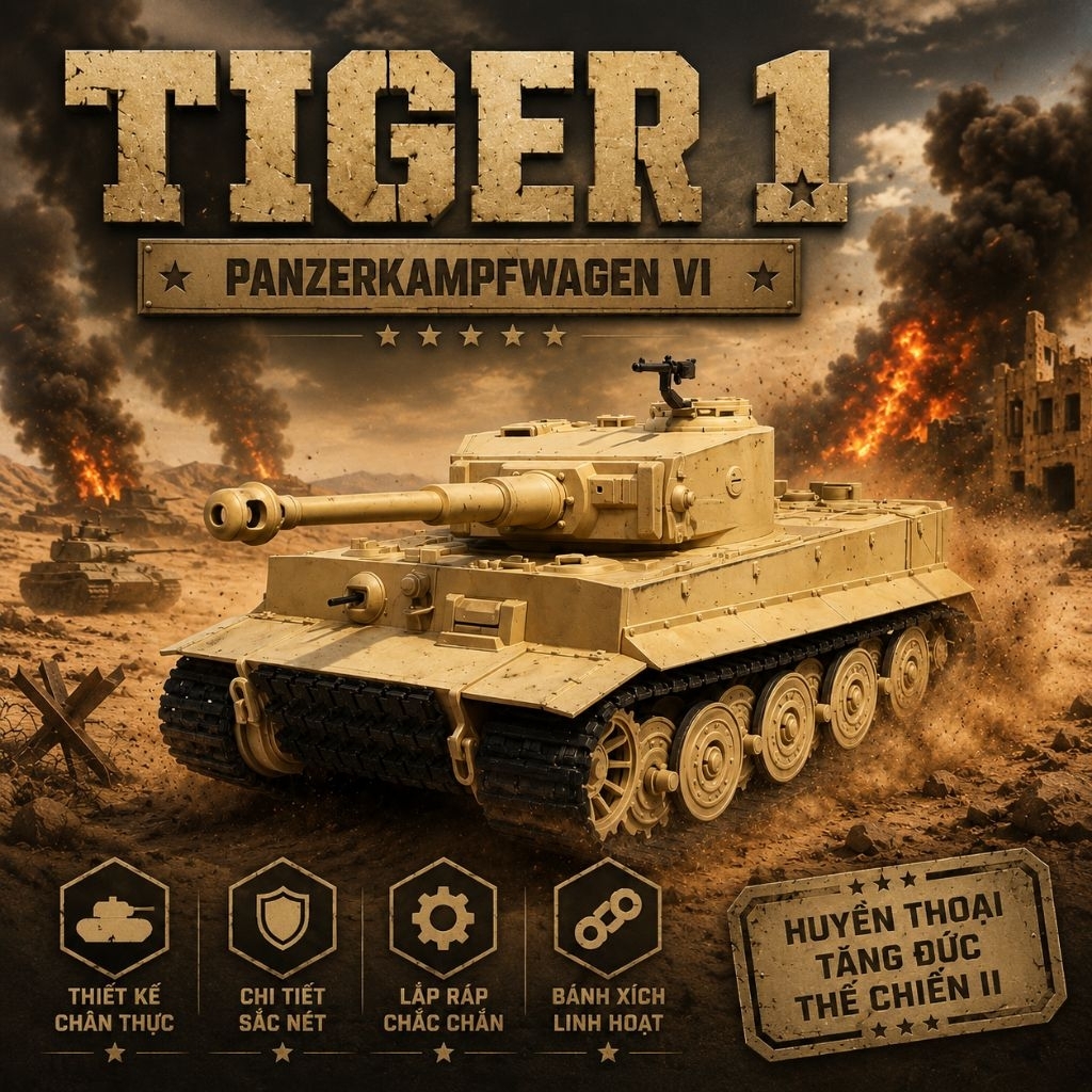 XE TĂNG TIGER 1 - mô hình trưng bày cao cấp