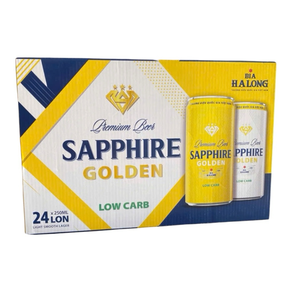 Thùng Bia Hạ Long Sapphire Golden - Thùng 24Lon/250ml và 330ml