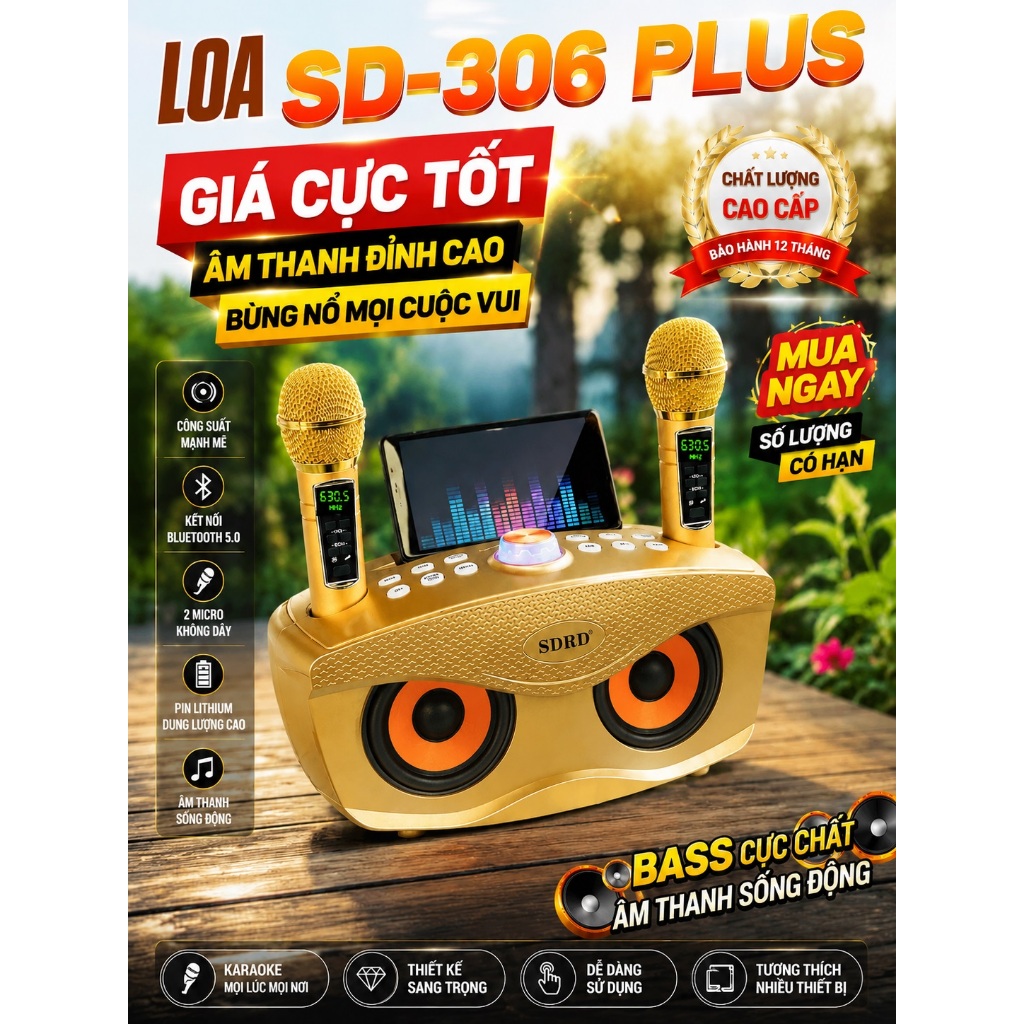 Loa bluetooth SDRD SD-306S và SD-306 PLUS